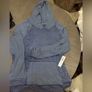 Simple Blue and White Hoodie